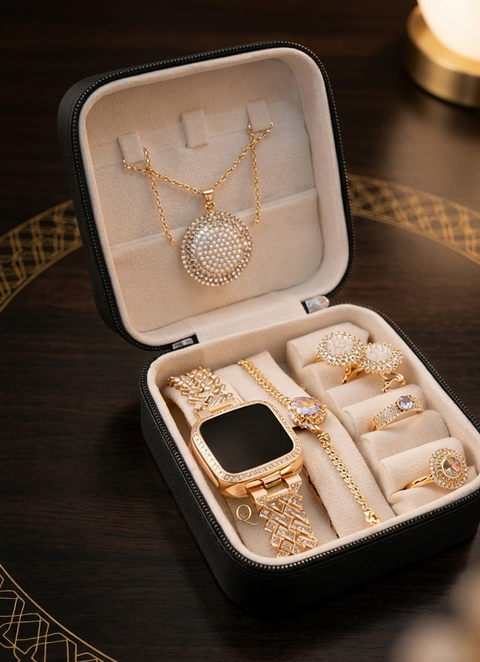 Luxury Velvet Jewelry Travel Box | Compact Jewelry Case for Women